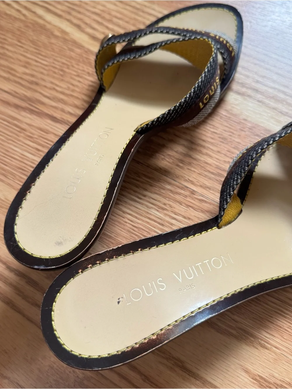 Louis Vuitton Brown & Tan Strappy Heeled Sandals